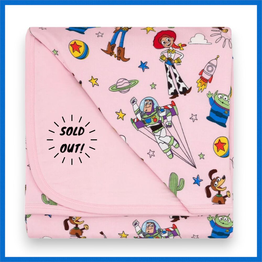 Little Sleepies Disney Pixar Toy Story Stars Cloud Blanket Pink Large NIB